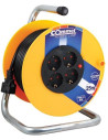 COMMEL Макара жълта 25м IP20 H05VV-F 3G1.5mm2 термична защита 4 шуко - C0955 - Цена | LEDs4economy