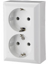 GAO Контакт шуко ДВОЕН 16A бял открит монтаж IP20 - 0311H - Цена | LEDs4economy