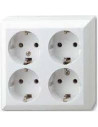 GAO Контакт шуко ЧЕТВОРЕН 16A бял открит монтаж IP20 - 0313H - Цена | LEDs4economy