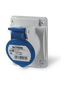 Scame Промишлен контакт 2P+Е 16A 230V IP54 серия Optima панелен монтаж 70х87мм - 413.1663 - Цена | LEDs4economy
