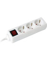 COMMEL Разклонител с копче БЯЛ 3x2P+E с кабел 5 метра / 1.5mm2 - C0816 - Цена | LEDs4economy