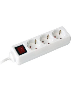 COMMEL Разклонител с копче БЯЛ 3x2P+E с кабел 3 метра / 1.5mm2 - C0815 - Цена | LEDs4economy
