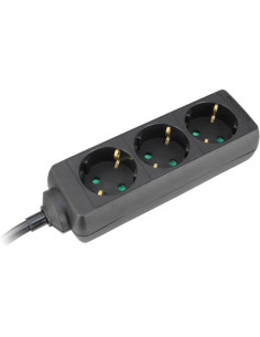 COMMEL Разклонител ЧЕРЕН 3x2P+E с кабел 3 метра / 1.5mm2 - C232-322 - Цена | LEDs4economy