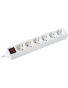 COMMEL Разклонител с копче БЯЛ 6x2P+E с кабел 3 метра / 1.5mm2 - C0837 - Цена | LEDs4economy