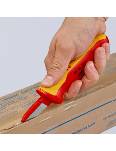 Knipex Кабелен нож с предпазител, VDE 1000V жълто-червена ръкохватка 190мм, - K9854 - Цена | LEDs4economy