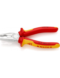 Knipex Комбинирани клещи, хромирани, VDE 1000V жълто-червена ръкохватка 180мм, - K0306180 - Цена | LEDs4economy 2