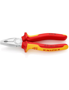 Knipex Комбинирани клещи, хромирани, VDE 1000V жълто-червена ръкохватка 180мм, - K0306180 - Цена | LEDs4economy