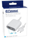 COMMEL Адаптер за контакт бял с USB A+C 1 х шуко  - C245-101 - 2