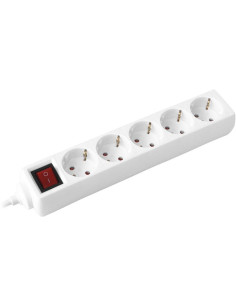 COMMEL Разклонител с копче БЯЛ 5x2P+E с кабел 3 метра / 1.5mm2 - C232-504 - Цена | LEDs4economy