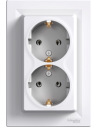 SE Контакт ШУКО ДВОЕН 16A моноблок цвят Бял Asfora - EPH9900121 - Цена | LEDs4economy