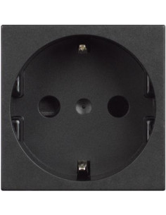 BTICINO Контакт ШУКО 2P+E 2 мод. 16A детска защита цвят Черен Classia Pro - RG4141P - Цена | LEDs4economy