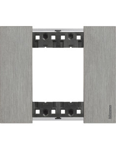 BTICINO Рамка 2 мод. метална цвят Стомана (Steel) Living Now - KA4802ZG - Цена | LEDs4economy