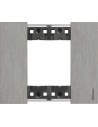 BTICINO Рамка 2 мод. метална цвят Стомана (Steel) Living Now  - KA4802ZG
