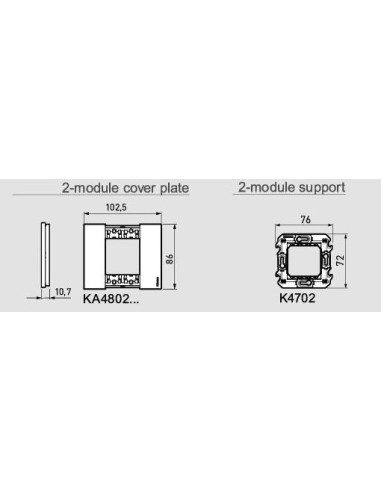 KA4802LG Рамка 2 мод. дървена цвят Орех Living Now Bticino