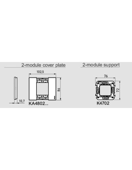 KA4802LG Рамка 2 мод. дървена цвят Орех Living Now Bticino