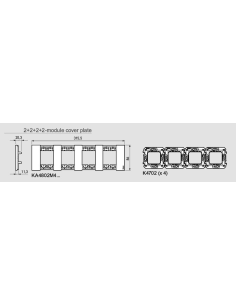 BTICINO Рамка 4x2 мод. цвят Пиксел (Pixel) Living Now - KA4802M4MW - Цена | LEDs4economy 2