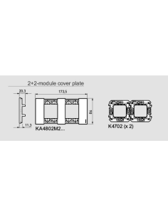 BTICINO Рамка 2x2 мод. метална цвят Злато (Gold) Living Now - KA4802M2ZW - Цена | LEDs4economy 2
