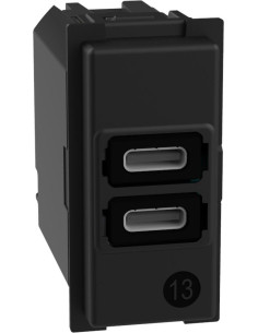BTICINO Розетка 2xUSB за зареждане тип C+C 3A 15W 1 мод. Living Now - K4191CC - Цена | LEDs4economy