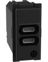 BTICINO Розетка 2xUSB за зареждане тип C+C 3A 15W 1 мод. Living Now - K4191CC - Цена | LEDs4economy