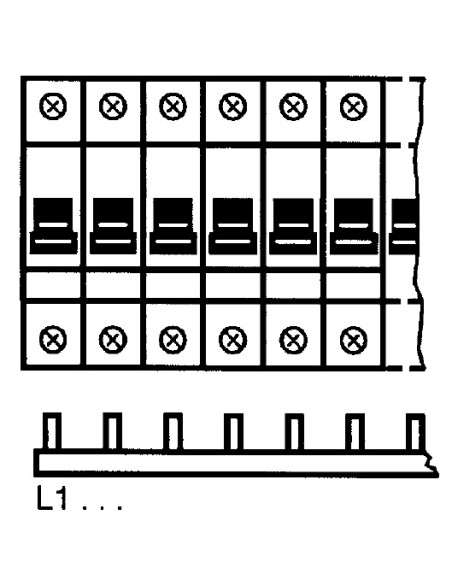 Захранващ гребен PS1 1P 16мм2 60 прекъсвача L ABB