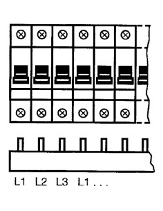 ABB Захранващ гребен PS3 3P 10мм2 63A 20 прекъсвача L1L2L3 - 2CDL230001R1060 - Цена | LEDs4economy 2