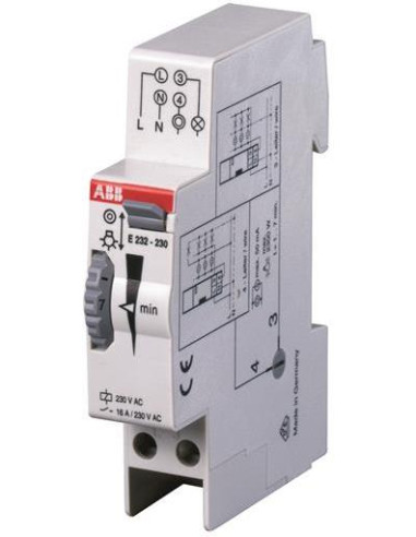 ABB Стълбищен автомат E232-230, 1m-7m, 1c/o 16A, 230Vac 1 модул