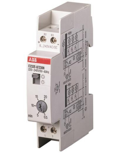 ABB Стълбищен автомат E232E-8/230N, 1x 0.5m-20m, 1c/o 16A, 