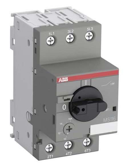 Моторна защита MS116-2.5 защита в АС-3 400V AC до 0.75kW и настройка 1.6-2.5А АВВ