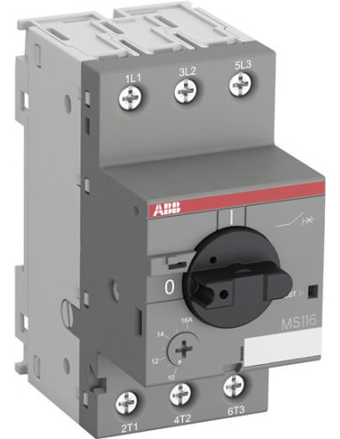 Моторна защита MS116-12 защита в АС-3 400V AC до 6kW и настройка 8-12А АВВ