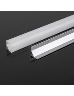 V-TAC Монтажен Kит с Дифузер за LED Лента Алуминиев Мат 2000x15.8x15.8мм - 10322 - Цена | LEDs4economy