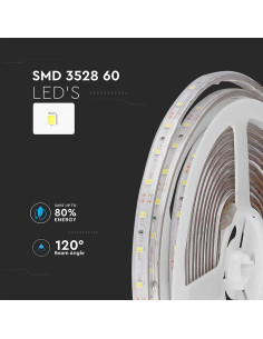 V-TAC LED Лента SMD3528 60/1 Топло Бяла IP65 - 212032 - Цена | LEDs4economy 2