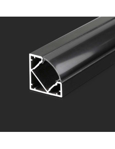 V-TAC Монтажен Kитс Дифузер за LED Лента Алуминиев Черен 2000x19x19мм - 2877 - Цена | LEDs4economy