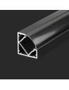 V-TAC Монтажен Kитс Дифузер за LED Лента Алуминиев Черен 2000x19x19мм - 2877 - Цена | LEDs4economy