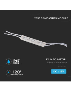V-TAC LED Модул 3LED SMD2835 Red IP67 - 5121 - Цена | LEDs4economy 2