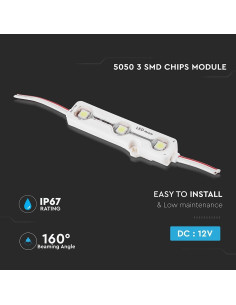 V-TAC LED Модул 3LED SMD5050 Бяла Светлина IP67 - 5116 - Цена | LEDs4economy 2
