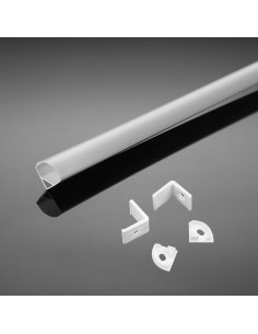 V-TAC Монтажен Kит С Дифузер За LED Лента Алуминиев Бял 2000 x 15.8 x 15.8mm - 3369 - Цена | LEDs4economy