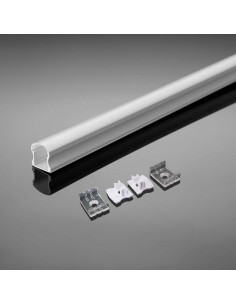 V-TAC Монтажен Kит С Дифузер За LED Лента Алуминиев Бял 2000 x 17.2 x 15.5mm - Цена | LEDs4economy