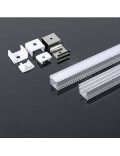 V-TAC Монтажен Kит С Дифузер За LED Лента Алуминиев Мат 2000 x 17.4 x 12.1mm - 3358 - Цена | LEDs4economy