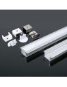V-TAC Монтажен Kит С Дифузер За LED Лента Алуминиев Мат 2000 x 24.5 x 12.2mm - 3357