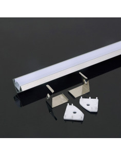 V-TAC Монтажен Kит С Дифузер За LED Лента Алуминиев Мат 2000 x 19 x 19mm - 3356 - Цена | LEDs4economy