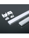 V-TAC Монтажен Kит С Дифузер За LED Лента Алуминиев Мат 2000 x 17.4 x 7mm - 3355