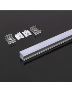 V-TAC Монтажен Kит С Дифузер За LED Лента Алуминиев Мат 2000 x 17.2 x 15.5mm - 3354 - Цена | LEDs4economy
