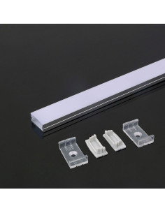 V-TAC Монтажен Kит С Дифузер За LED Лента Алуминиев Мат 2000 x 23.5 x 10mm - 3352 - Цена | LEDs4economy