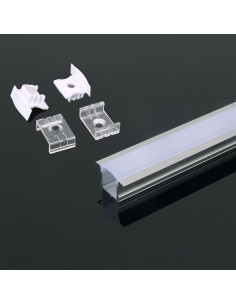 V-TAC Монтажен Kит С Дифузер За LED Лента Алуминиев Мат 2000 x 23 x 15.5mm - 3351 - Цена | LEDs4economy