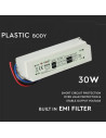 V-TAC LED Захранване Slim Plastic 30W 12V IP67 - 3271 - 6