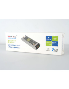 V-TAC LED Захранване 150W Димиращо за LED Лента 24V 6.25A IP20 - 3258 - Цена | LEDs4economy 2