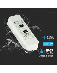 V-TAC 100W Захранване Plastic 12V IP67 5 год. Гаранция - 3251 - Цена | LEDs4economy 2