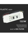V-TAC 150W Захранване Plastic 12V IP67 5 год.Гаранция - 3250 - 6