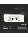 V-TAC LED Захранване Slim Plastic 150W 12V IP67 - 3248 - 3