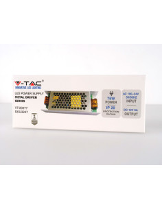 V-TAC LED Slim Захранване 75W 12V 6A Метал - 3247 - Цена | LEDs4economy 2